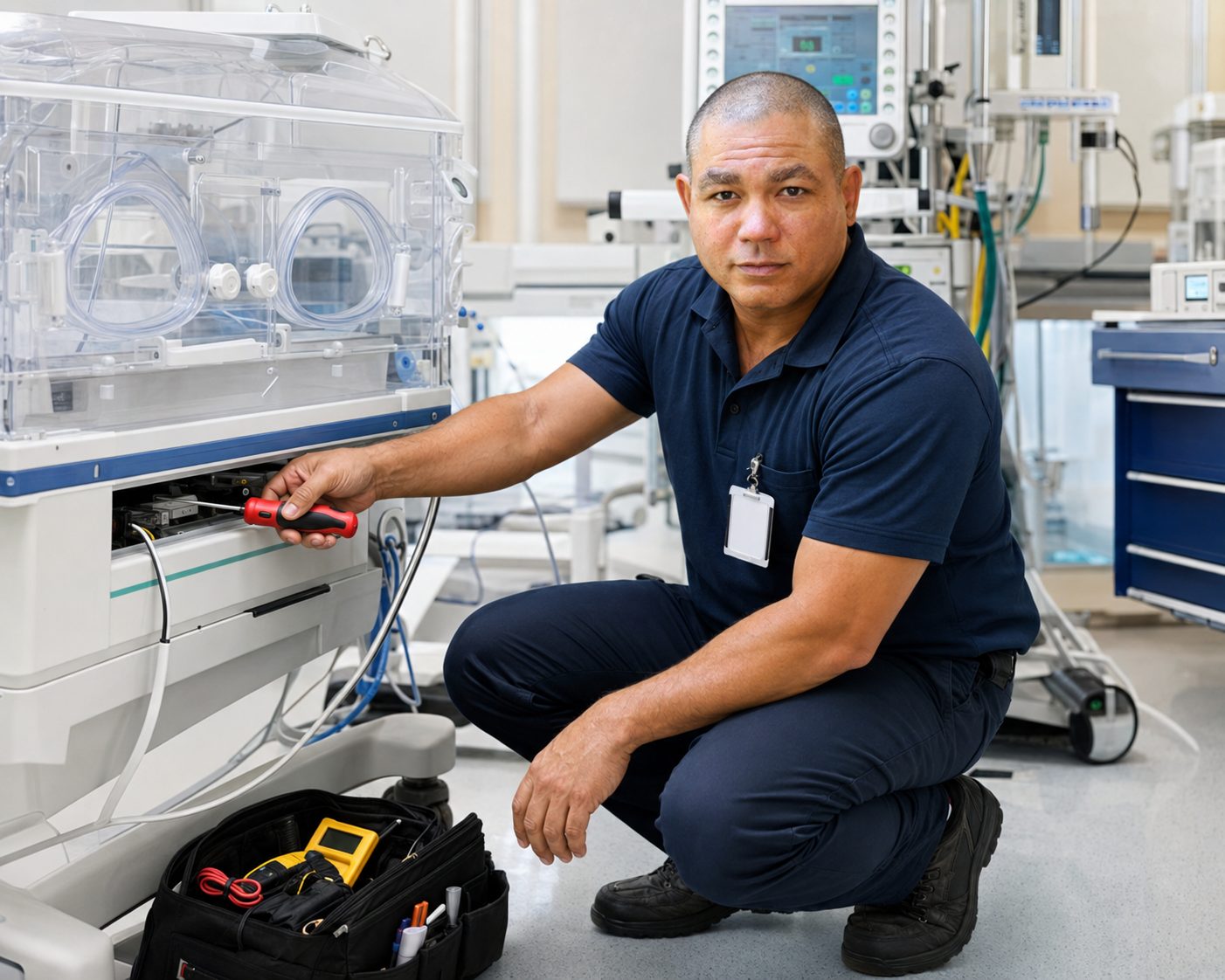 Clinicians in a surgical suite working with anesthesia and patient monitoring equipment